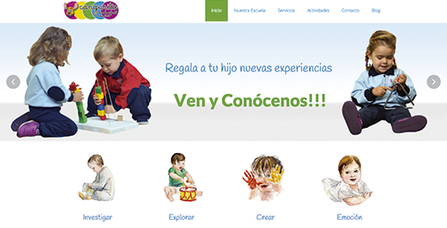 diseño página web para ESCUELA INFANTIL CANGURITO, web plantillas wordpress